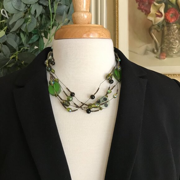 Four Strand Beaded Wire Necklace - Picture 6 of 6